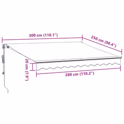vidaXL Automatic Retractable Awning Patio Canopy Outdoor Awning Folding Arm - brown, 300 x 250 cm