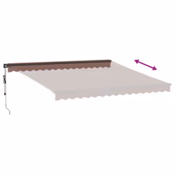 vidaXL Automatic Retractable Awning Patio Canopy Outdoor Awning Folding Arm - brown, 400 x 300 cm - Additional view 4