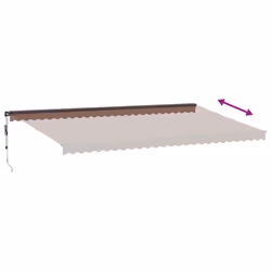 vidaXL Automatic Retractable Awning Patio Canopy Outdoor Awning Folding Arm - brown, 600 x 300 cm - Additional view 4