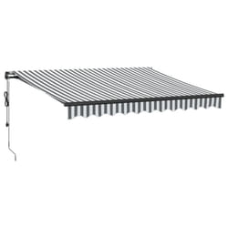 vidaXL Automatic Retractable Awning Patio Canopy Outdoor Awning Folding Arm - anthracite and white, 300 x 250 cm