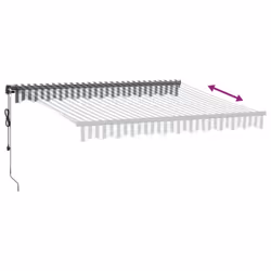 vidaXL Automatic Retractable Awning Patio Canopy Outdoor Awning Folding Arm - anthracite and white, 300 x 250 cm - Additional view 4