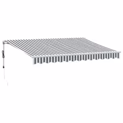 vidaXL Automatic Retractable Awning Sunshade Garden Canopy Outdoor Awning Shed - anthracite and white, 350 x 250 cm