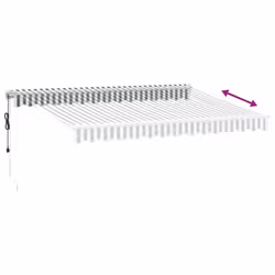 vidaXL Automatic Retractable Awning Sunshade Garden Canopy Outdoor Awning Shed - anthracite and white, 350 x 250 cm - Additional view 4