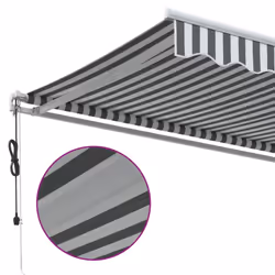 vidaXL Automatic Retractable Awning Sunshade Garden Canopy Outdoor Awning Shed - anthracite and white, 350 x 250 cm - Additional view 7