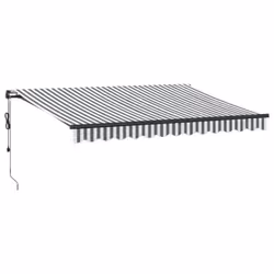 vidaXL Automatic Retractable Awning Patio Canopy Outdoor Awning Folding Arm - anthracite and white, 350 x 250 cm