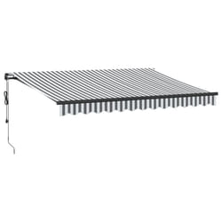vidaXL Automatic Retractable Awning Patio Canopy Outdoor Awning Folding Arm - anthracite and white, 350 x 250 cm