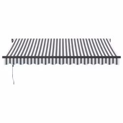 vidaXL Automatic Retractable Awning Patio Canopy Outdoor Awning Folding Arm - anthracite and white, 350 x 250 cm