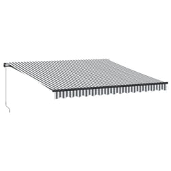 vidaXL Manual Retractable Awning Outdoor Patio Awning Sunshade Garden Canopy - anthracite and white, 400 x 300 cm