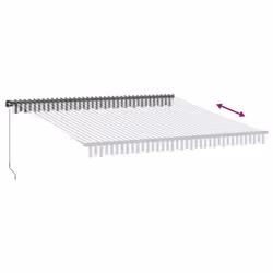 vidaXL Manual Retractable Awning Outdoor Patio Awning Sunshade Garden Canopy - anthracite and white, 400 x 300 cm - Additional view 4