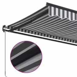 vidaXL Manual Retractable Awning Outdoor Patio Awning Sunshade Garden Canopy - anthracite and white, 400 x 300 cm - Additional view 5