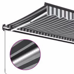 vidaXL Manual Retractable AwningCanopy Outdoor Awning Folding Arm with LED - anthracite and white, 400 x 300 cm - Additional view 7