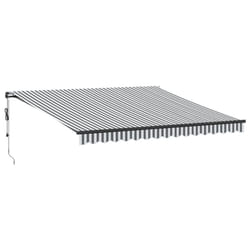 vidaXL Automatic Retractable Awning Patio Canopy Outdoor Awning Folding Arm - anthracite and white, 400 x 300 cm
