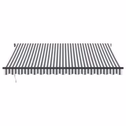 vidaXL Automatic Retractable Awning Patio Canopy Outdoor Awning Folding Arm - anthracite and white, 400 x 300 cm