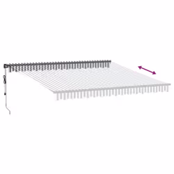 vidaXL Automatic Retractable Awning Patio Canopy Outdoor Awning Folding Arm - anthracite and white, 400 x 300 cm - Additional view 4