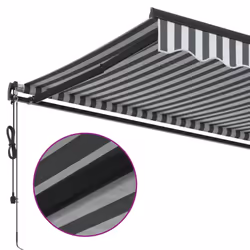 vidaXL Automatic Retractable Awning Patio Canopy Outdoor Awning Folding Arm - anthracite and white, 400 x 300 cm - Additional view 6
