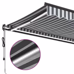 vidaXL Retractable Awning Canopy Outdoor Awning Folding Arm with Wind Sensor - anthracite and white, 400 x 300 cm - Additional view 7