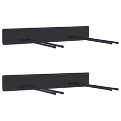 vidaXL Garden Tool Storage Racks Wall Tool Organiser Tool Hanger Black Steel - 2 pcs
