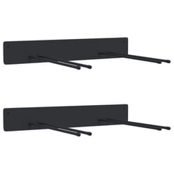 vidaXL Garden Tool Storage Racks Wall Tool Organiser Tool Hanger Black Steel - 2 pcs