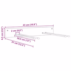 vidaXL Garden Tool Storage Racks Wall Tool Organiser Tool Hanger Black Steel - 2 pcs - Additional view 10