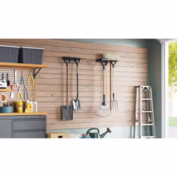 vidaXL Garden Tool Storage Racks Wall Tool Organiser Tool Hanger Black Steel - 2 pcs