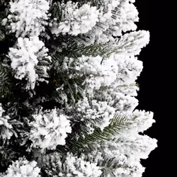 vidaXL Artificial Slim Christmas Tree with Flocked Snow Xmas Tree PVC and PE - without led, 120 cm