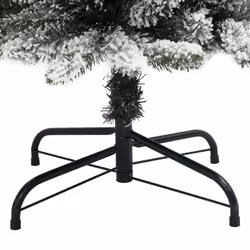 vidaXL Artificial Slim Christmas Tree with Flocked Snow Xmas Tree PVC and PE - Additional view 4