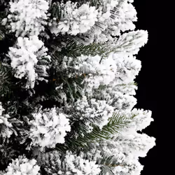 vidaXL Artificial Slim Christmas Tree with Flocked Snow Xmas Tree PVC and PE - Additional view 6