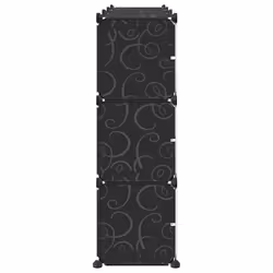 vidaXL Storage Cube Organiser with 9 Cubes and Doors Display Shelf Black PP - 124.5 x 31.5 x 93 cm - Additional view 5