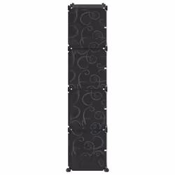 vidaXL Storage Cube Organiser with 9 Cubes and Doors Display Shelf Black PP - 84 x 31.5 x 123.5 cm - Additional view 5