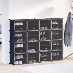 vidaXL Storage Cube Organiser with 9 Cubes and Doors Display Shelf Black PP - 165.5 x 31.5 x 123 cm