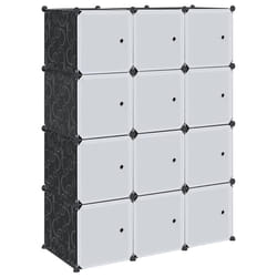 vidaXL Storage Cube Organiser with 12 Cubes and Hanging Rods PP