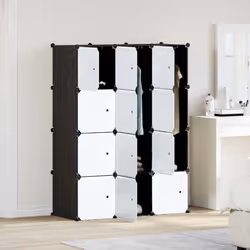 vidaXL Storage Cube Organiser with 12 Cubes and Hanging Rods PP