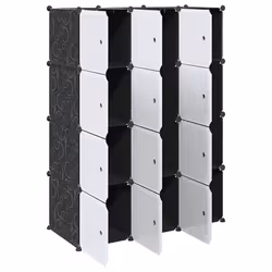 vidaXL Storage Cube Organiser with 12 Cubes and Hanging Rods PP - Additional view 4