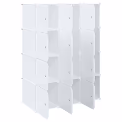vidaXL Storage Cube Organiser with 12 Cubes and Hanging Rods PP - Additional view 4