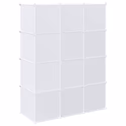 vidaXL Storage Cube Organiser with 12 Cubes and Hanging Rods PP - Additional view 6
