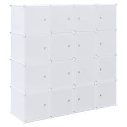vidaXL Storage Cube Organiser with 16 Cubes and Hanging Rods PP