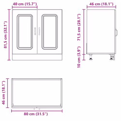 vidaXL Sink Base Cabinet Kalmar Sonoma Oak 80x46x81.5 cm Engineered Wood - Additional view 10