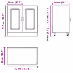 vidaXL Sink Base Cabinet Kalmar Grey Sonoma 80x46x81.5 cm Engineered Wood