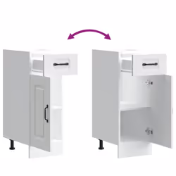vidaXL Oven CabinetsÂ Kitchen Cabinet Oven Unit 2 pcs Lucca Engineered Wood - kitchen base cabinet 30 cm - Additional view 7