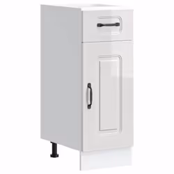 vidaXL Kitchen Base Cabinet Kalmar High Gloss White Engineered Wood