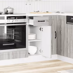 vidaXL Oven CabinetsÂ Kitchen Cabinet Oven Unit 2 pcs Lucca Engineered Wood - grey sonoma, 1 pcs