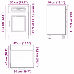 vidaXL Oven CabinetsÂ Kitchen Cabinet Oven Unit 2 pcs Lucca Engineered Wood - kitchen base cabinet 50 cm