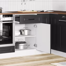 vidaXL Kitchen Base Cabinet Kalmar Black Engineered Wood sink base cabinet