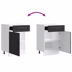 vidaXL Kitchen Base Cabinet Kalmar Black Engineered Wood sink base cabinet - Additional view 8
