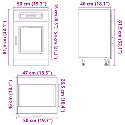 vidaXL Kitchen Base Cabinet Kalmar High Gloss White Engineered Wood