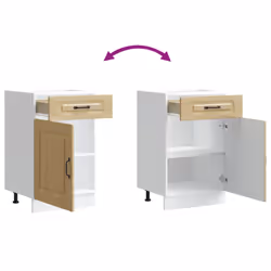 vidaXL Oven CabinetsÂ Kitchen Cabinet Oven Unit 2 pcs Lucca Engineered Wood - sonoma oak, 1 pcs - Additional view 8