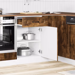 vidaXL Oven CabinetsÂ Kitchen Cabinet Oven Unit 2 pcs Lucca Engineered Wood - smoked oak, 1 pcs