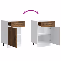 vidaXL Oven CabinetsÂ Kitchen Cabinet Oven Unit 2 pcs Lucca Engineered Wood - smoked oak, 1 pcs - Additional view 8