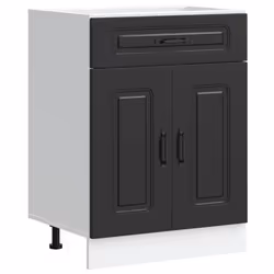 vidaXL Kitchen Base Cabinet Kalmar Black Engineered Wood sink base cabinet