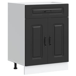 vidaXL Kitchen Base Cabinet Kalmar Black Engineered Wood sink base cabinet